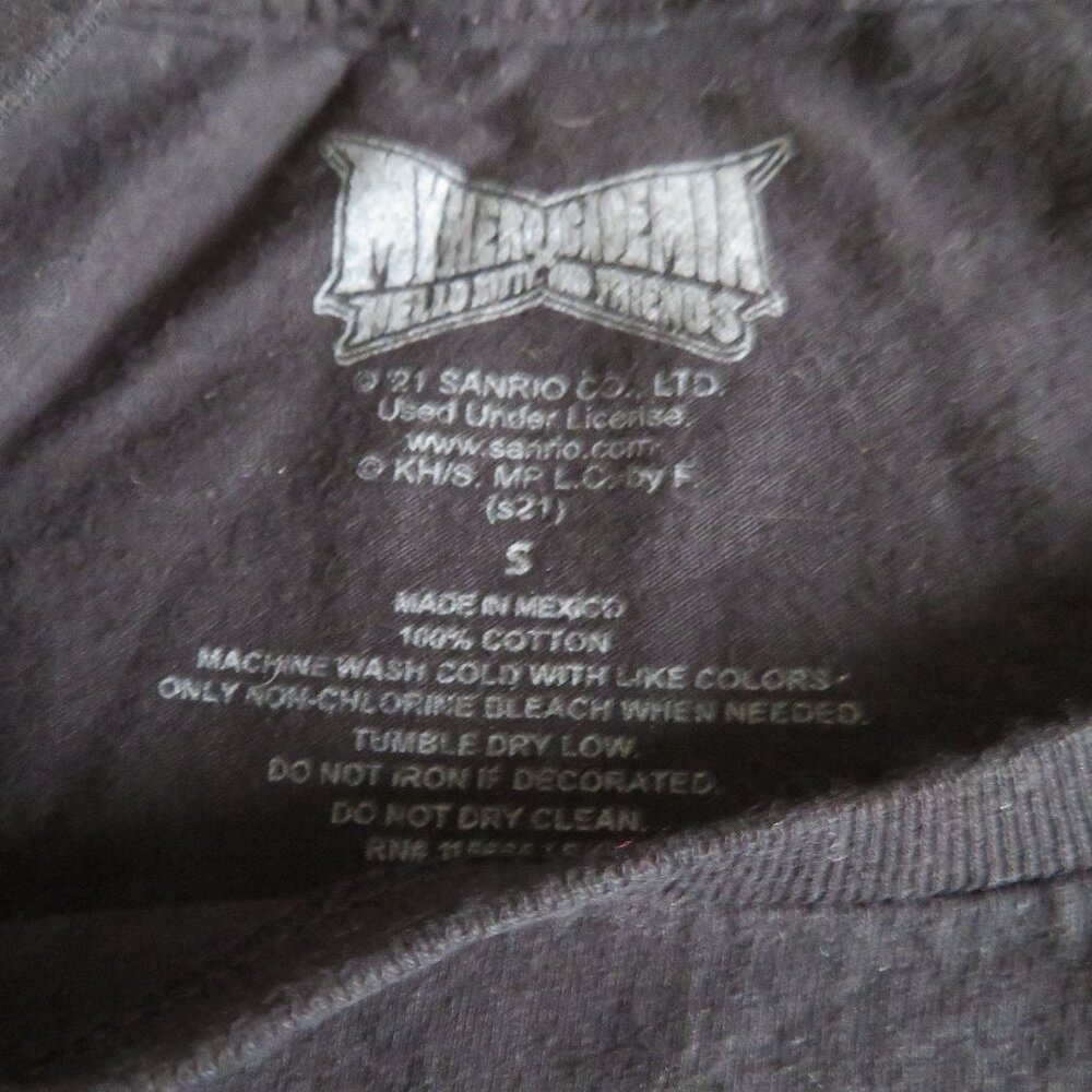 Men's Hello Kitty Friends & My Hero Academia Black Graphic Tee, Small, EUC - Picture 4 of 4